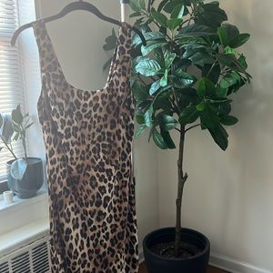 ASOS Design Leopard Print Midi Slip Dress